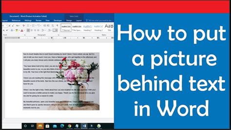 how to get a picture behind text in word