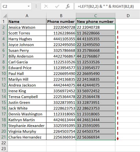 how to get a space in excel cell
