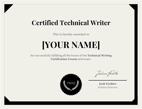 how to get a technical writing certificate