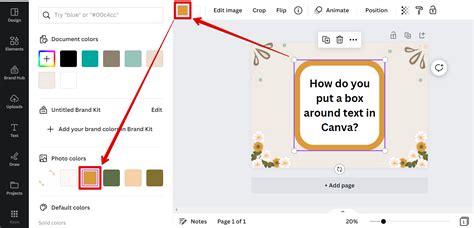 how to get a text box border in canva