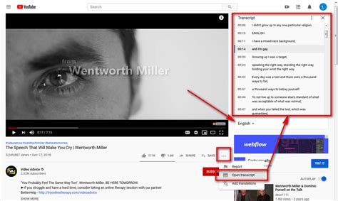 how to get a transcript of a video free