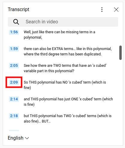how to get a transcript of a youtube video on iphone