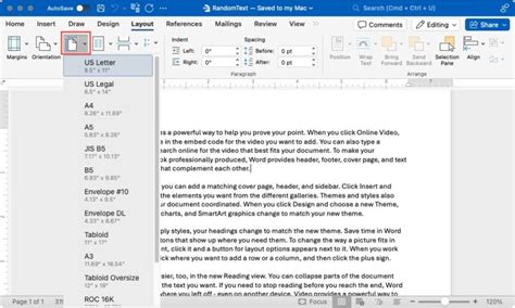 how to get a3 size on word mac