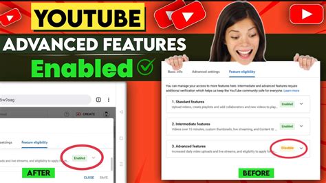how to get advanced features on youtube