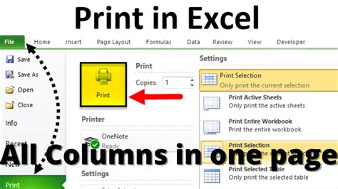 how to get all columns to print on one page in excel