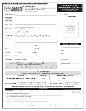 how to get allen application form number