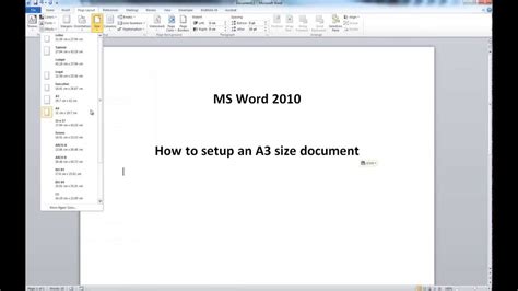 how to get an a3 document on word