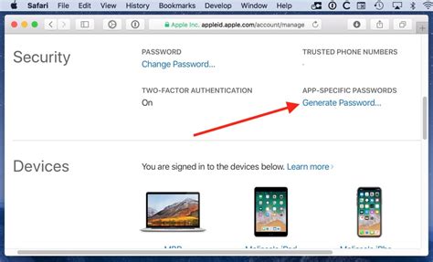 how to get app specific password on iphone