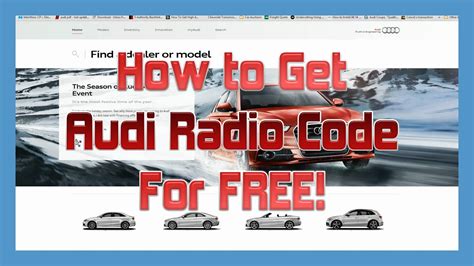 how to get audi radio code for free