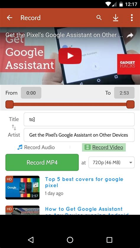 how to get audio from youtube on android