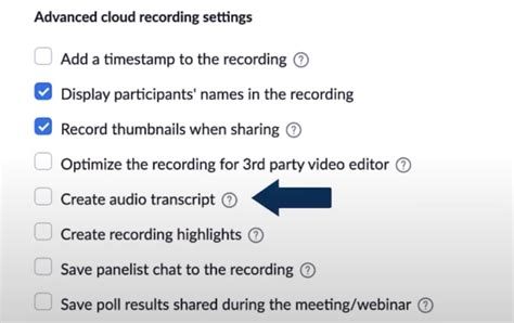 how to get audio transcript on zoom