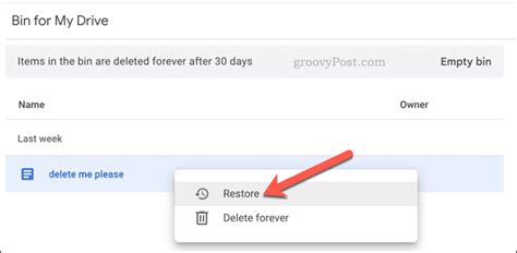 how to get back deleted files on google docs