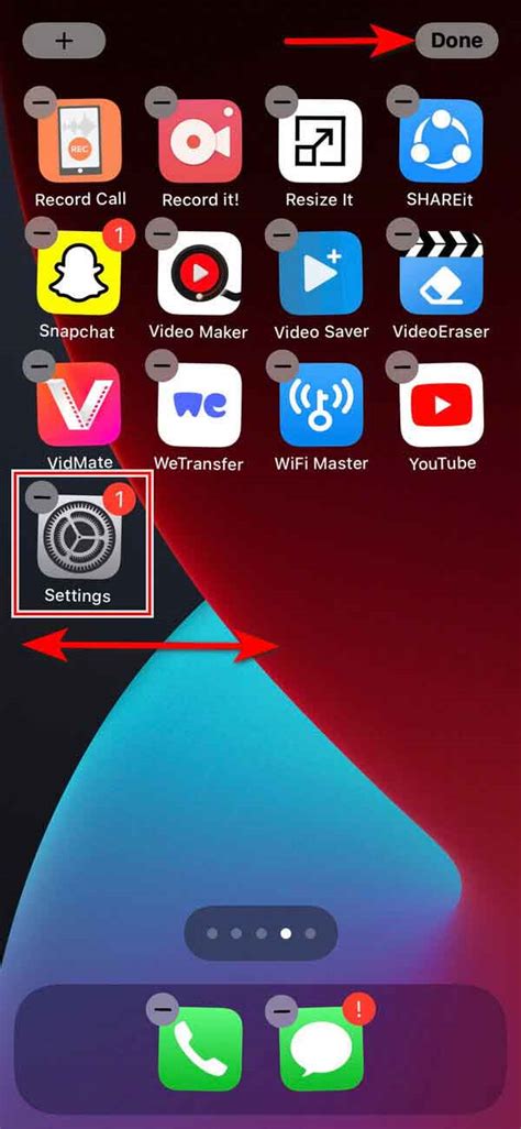 how to get back settings app on iphone