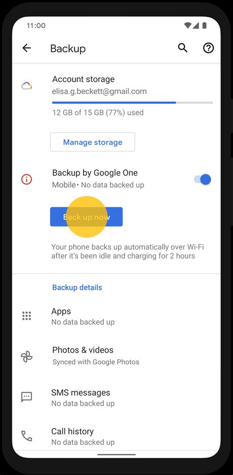 how to get backup data from google account