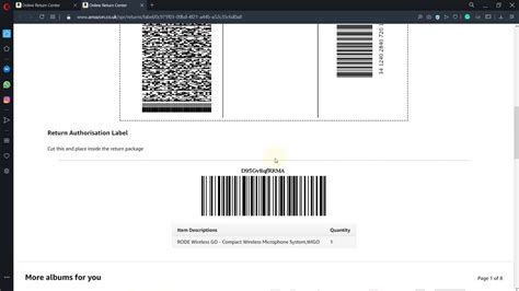 how to get barcode for amazon return