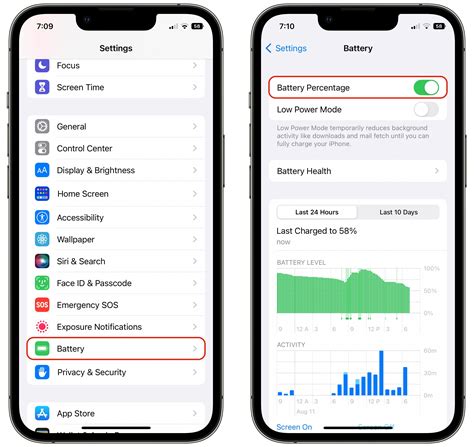how to get battery percentage number on iphone