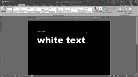 how to get black background in word
