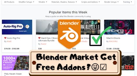 how to get blender market addons for free