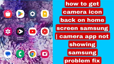how to get camera app on home screen