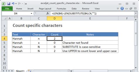 how to get character in excel