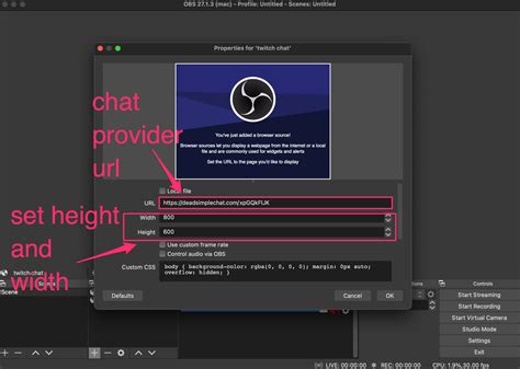 how to get chat obs
