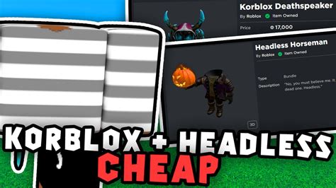 how to get cheap korblox on roblox