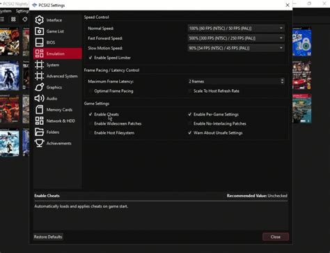 how to get cheats pcsx2