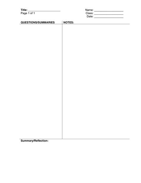how to get cornell notes on word
