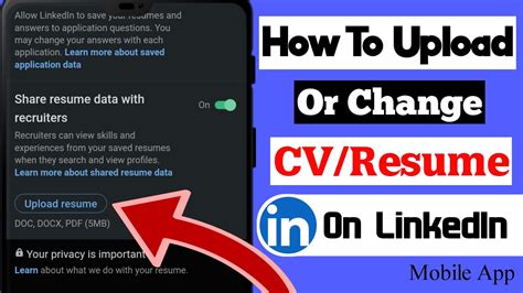 how to get cv from linkedin mobile app