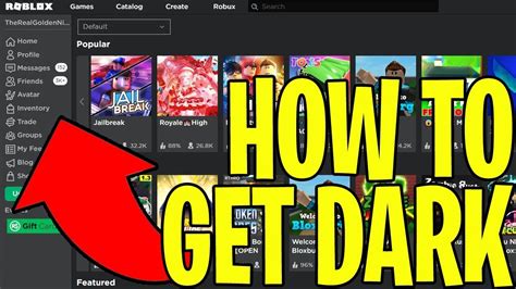 how to get dark mode on roblox rivals