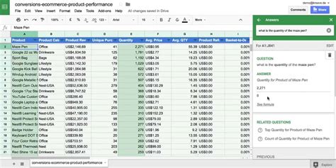 how to get data analysis in google sheets