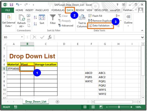 how to get data from drop down list in excel