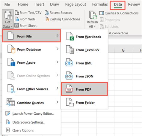 how to get data from pdf to excel in excel