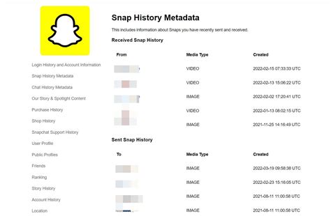 how to get data from snapchat account