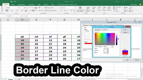 how to get different color lines in excel