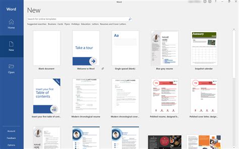 how to get different templates on word