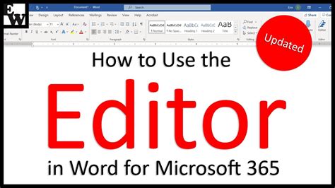 how to get editor in word