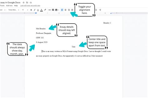 how to get essay format on google docs