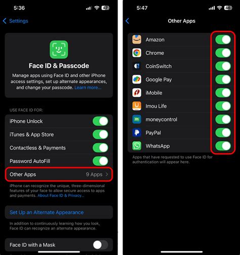 how to get face id to open apps on iphone