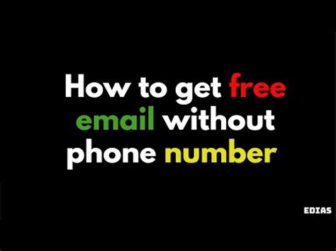 how to get free email without phone number