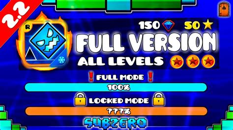 how to get geometry dash subzero full version