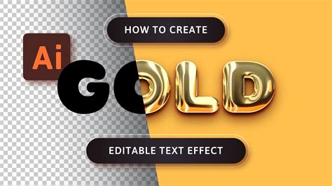 how to get gold text in illustrator