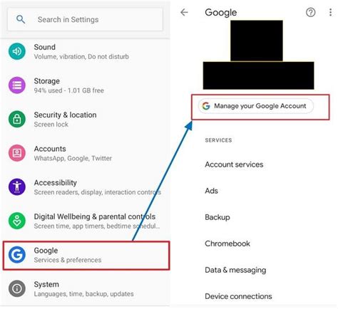 how to get google account password on android