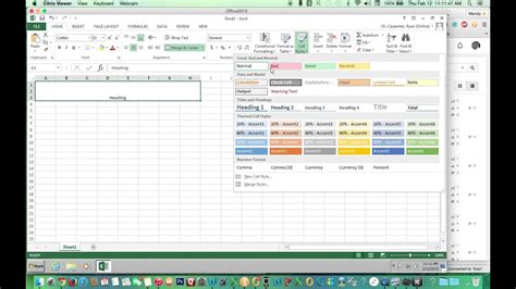 how to get heading 1 in excel