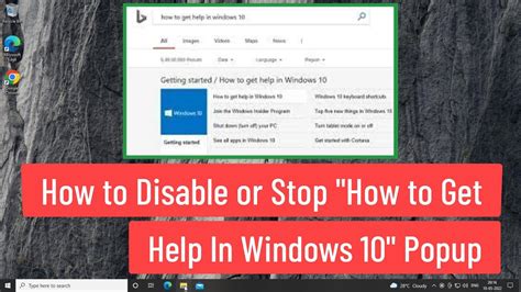 how to get help in windows 10 pop up disable