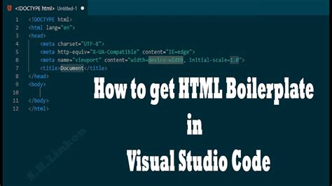 how to get html boilerplate in visual studio code