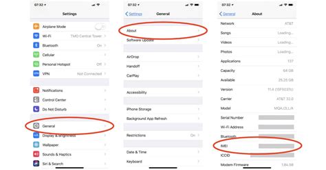 how to get imei number from iphone settings