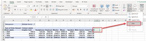 how to get list of filter values in excel