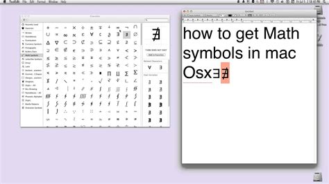 how to get math symbols on macbook