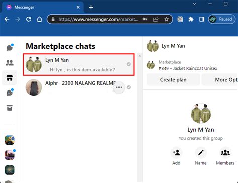 how to get messages on facebook marketplace